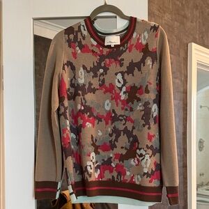 3.1 Phillip Lim Multicolor Crewneck Sweater — Red, Brown & Aqua